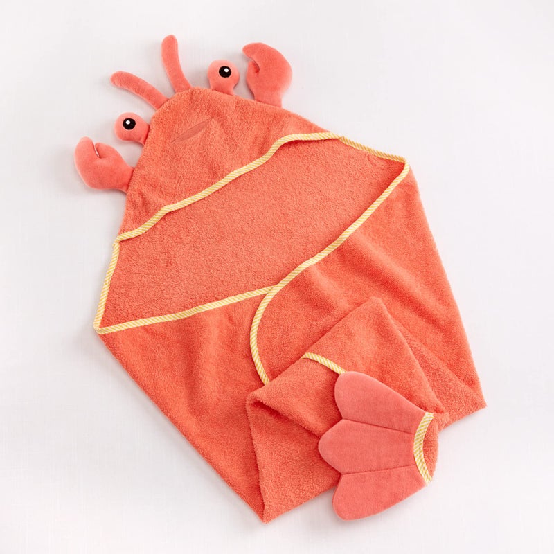 Baby Aspen Baby Boys Lobster Laughs (Updated Gift Packaging) Hooded Towel, Orange, 1 Count US - Image 3