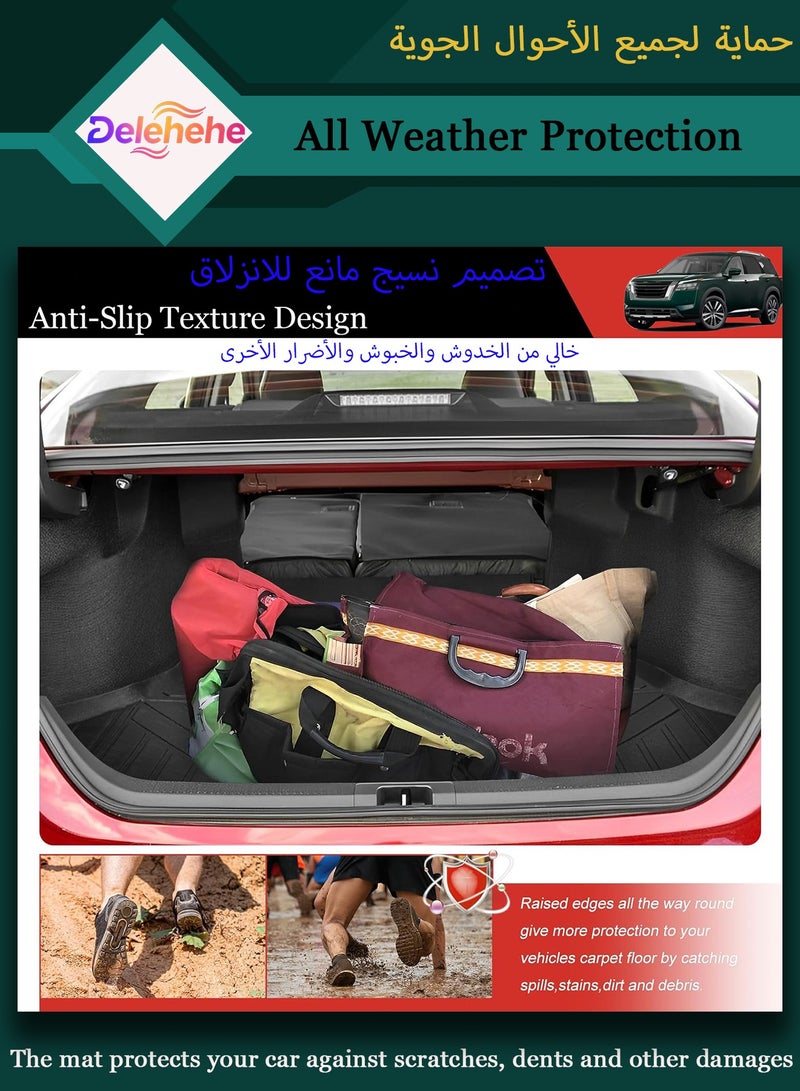 Delehehe Cargo Liner - Trunk Mat for Nissan Pathfinder 7&8 Seats Accessories,Custom Fit Car Trunk Mat,All Weather Cargo Mat for Nissan Pathfinder Accessories,100% Protection TPE - Easy-to-Wash - Image 5