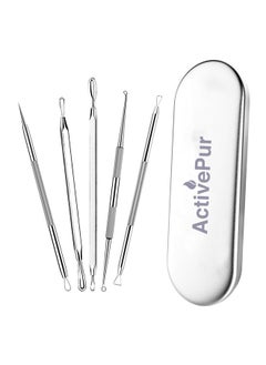 Blackhead Remover Pimple Comedone Extractor Tool Best Acne Removal Kit For Blemish Whitehead Popping Zit Removing For Risk Free Nose Face Skin With Metal Case5 Pieces Set.