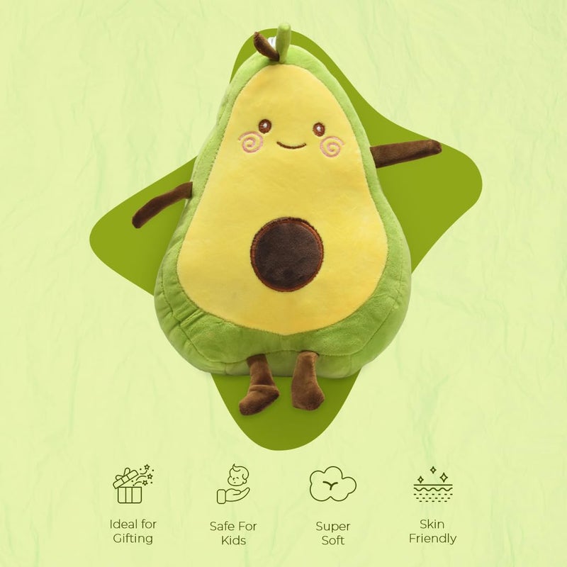 Ultra 10 inch Spongy Avocado Fully Stuffed Premium Soft Plush Cushion Pillow for Kids in Green | Animal Toy | Birthday Gift | Anniversary | Christmas | Diwali | Home Décor - Image 4