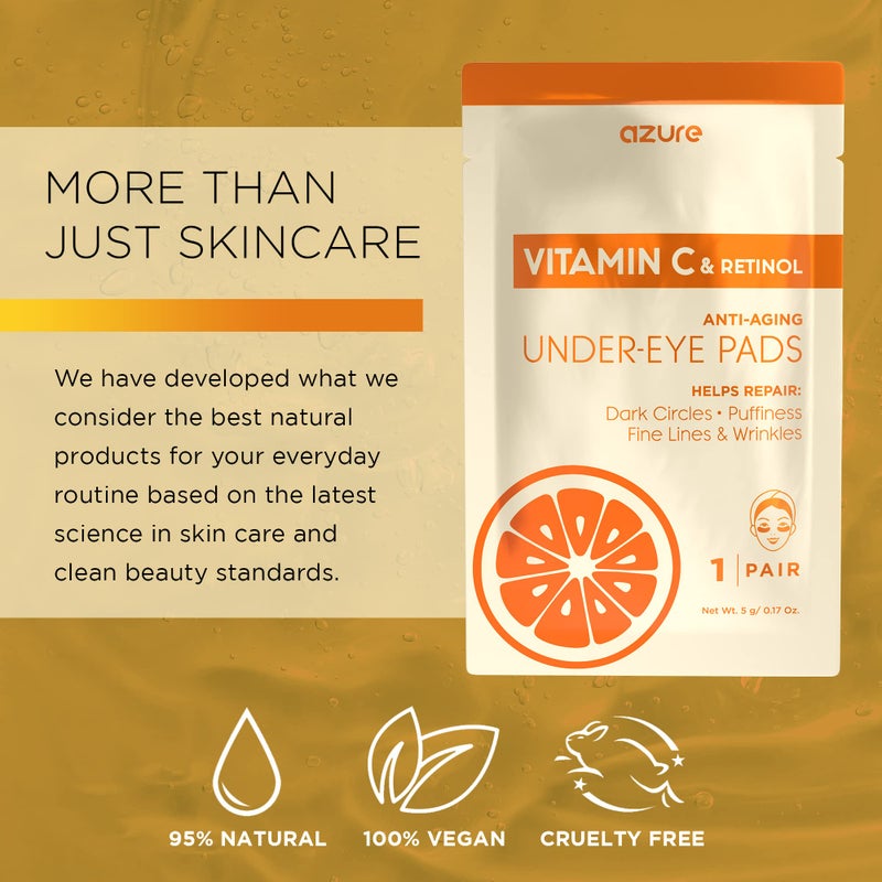 Azure Cosmetics Vitamin C Under Eye Pads - Anti Aging, Lifting & Moisturizing Eye Mask Patches - Reduces Fine Lines, Wrinkles, Dark Circles & Puffiness - Skin Care Made in Korea - 5 Pairs - Image 5