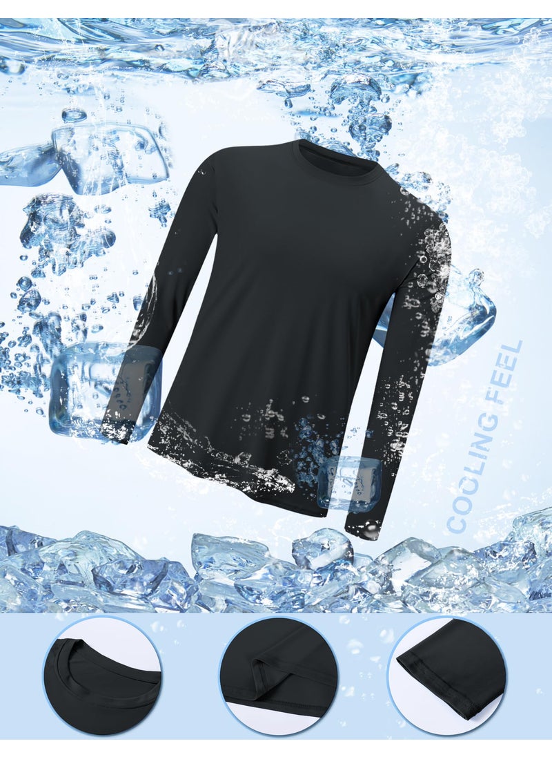HOPLYNN HOPLYNN 2 Pack Men's UPF 50+ Rash Guard and Quick-Dry Long Sleeves Shirts, Swim Surf Fishing Gear Shirts UV Sun Protection Shirts for Men Black Navy Blue Small  - Image 5