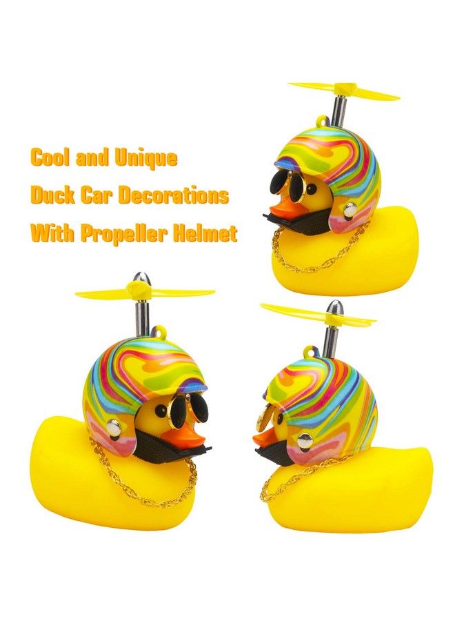 wonuu Rubber Duck Car Decorations Cute Yellow Duck Car Dashboard Ornaments With Propeller - Image 4
