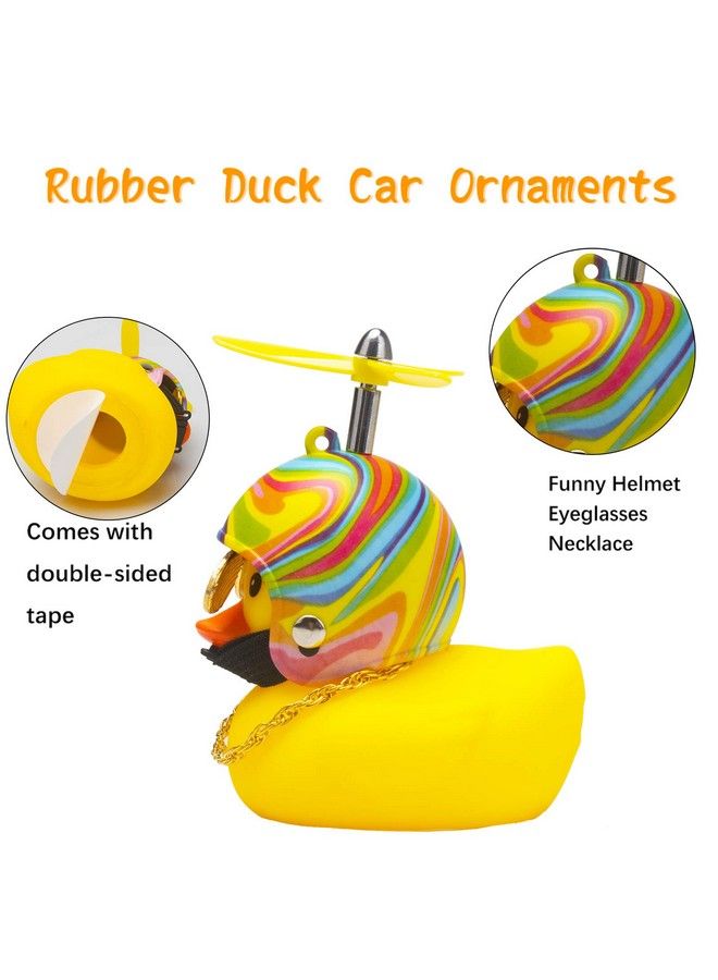 wonuu Rubber Duck Car Decorations Cute Yellow Duck Car Dashboard Ornaments With Propeller - Image 5