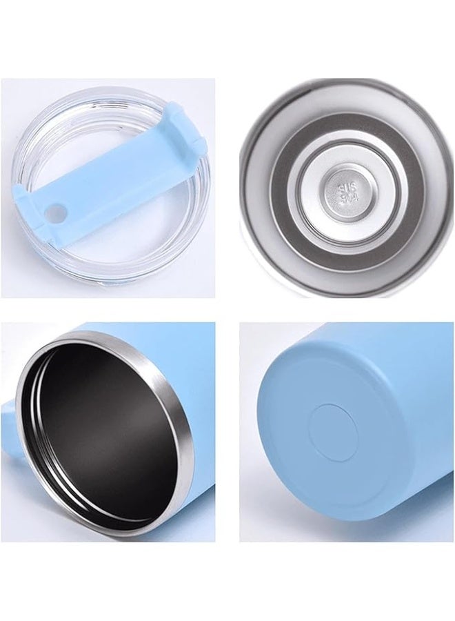 Thermal mug with straw, handle, and lid — portable double-wall vacuum insulated coffee cup made of stainless steel, suitable for hot and cold drinks, perfect for car use, 1.2L . - Image 3