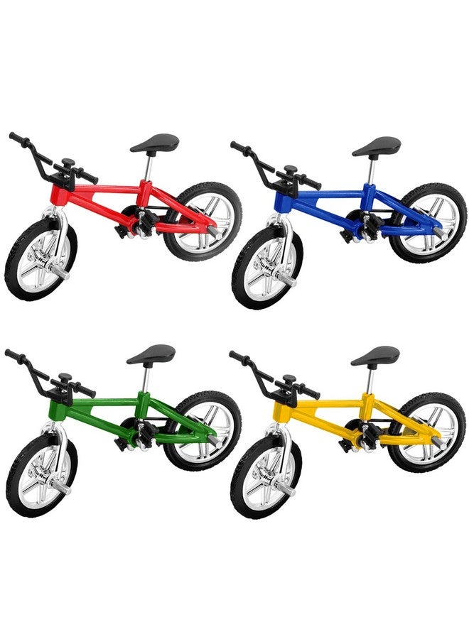 نوفيلتي بليس دراجة صغيرة بأصابع - مجموعة ألعاب دراجات صغيرة للأطفال والكبار - مجموعة ديكورات نماذج دراجات معدنية - 4 ألوان (عبوة من 4 قطع) - Image 1