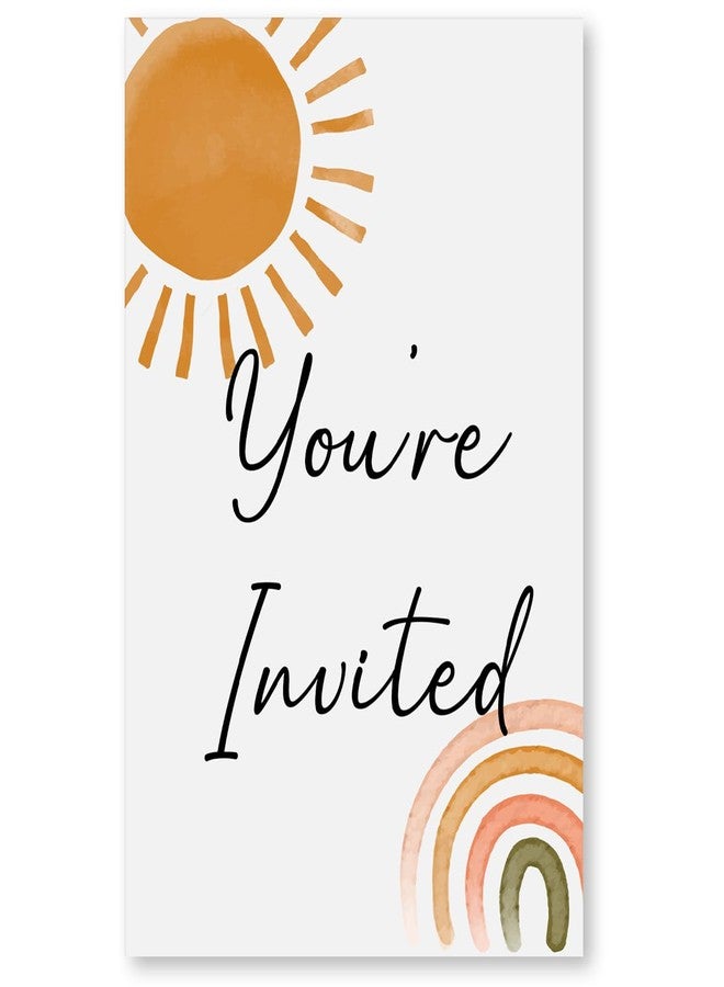 Soiceu Boho First Trip Around the Sun 1st Birthday Party Invitations with Envelopes Set of 20 Bohemian Sunshine Sun First Birthday Invites Fill in Blank - Image 4