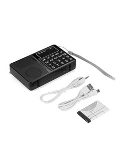 FM/AM/SW Stations Stereo FM Radio TF/U Disk Music Noise Cancelling MP3 Player Radio - Black
