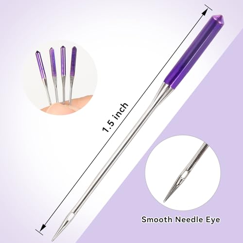 AUGHOA 30 Pcs Universal Sewing Machine Needles, Suitable for Singer, Brother, Janome Sewing Machines, Sizes 9, 11, 14, 16, 18, Bright Color, Regular Point Sewing Needles - Image 4