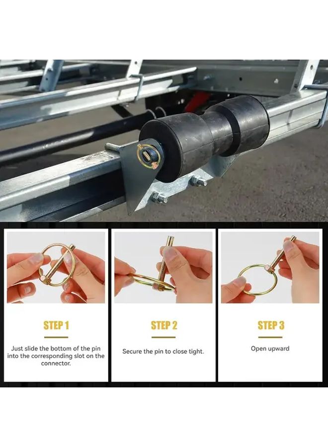 6 قطع من دبابيس السلسلة الثقيلة مع حلقات مجموعة قفل دائرية للجرارات والمقطورات - Image 5