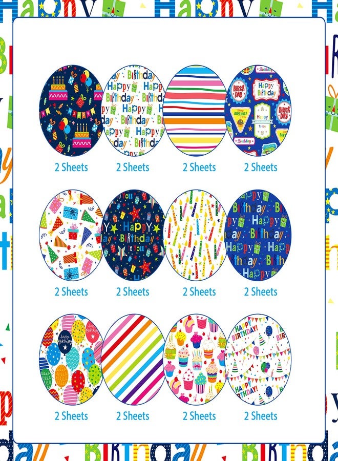 Konsait 24 Sheets Happy Birthday Scrapbook Paper 12x12, Colorful Double Sided Birthday Patterned Paper Decorative Cardstock for Greeting Card Making Scrapbook Supplies - Image 2