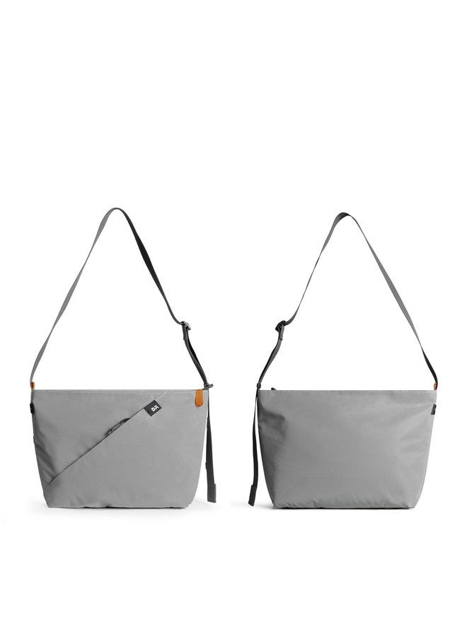 DailyObjects Joules Crossbody Bag For Girls, Men and Women| | One Spacious Main Zippered Compartment and Two Deep Slip Pockets | Detachable Strap - Light Grey - Image 5