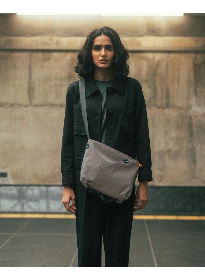 DailyObjects Joules Crossbody Bag For Girls, Men and Women| | One Spacious Main Zippered Compartment and Two Deep Slip Pockets | Detachable Strap - Light Grey - Image 2