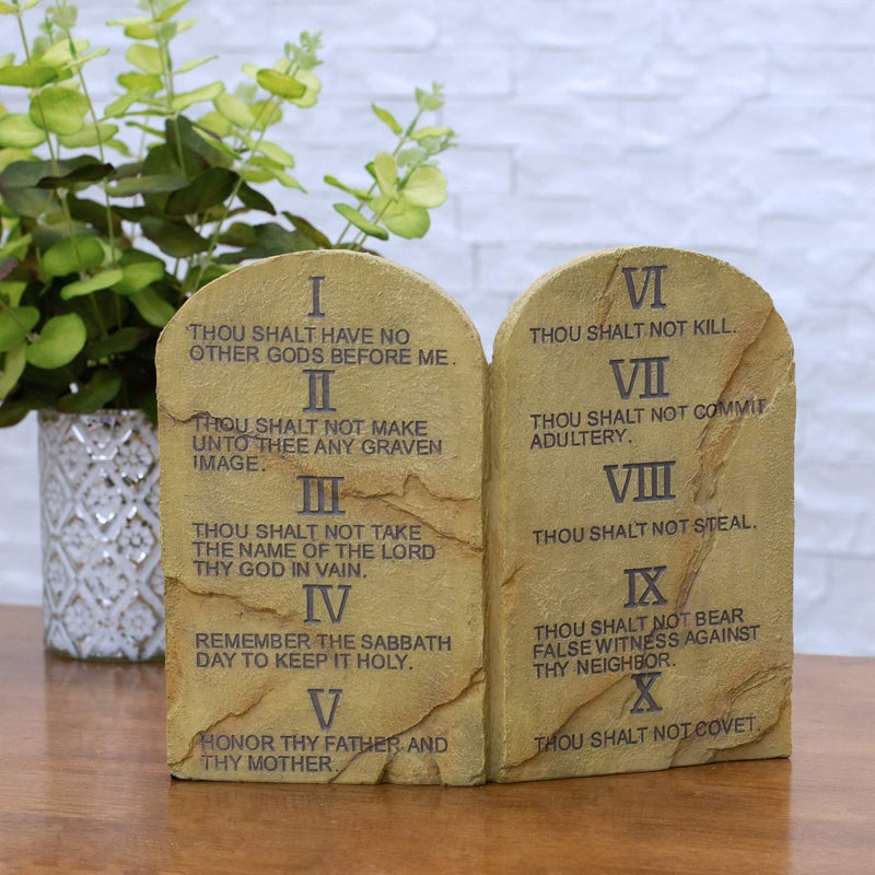 Dicksons Ten Commandments Resin Stone 11 x 9 Wall or Tabletop Plaque - Image 2