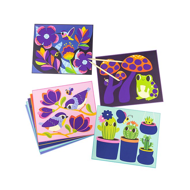 Tiger Tribe Scratch Art - Magical Garden Adventure, Vibrant Colors, Wooden Tool, 5 Years, 20.5x3x23.5 cm - Image 1