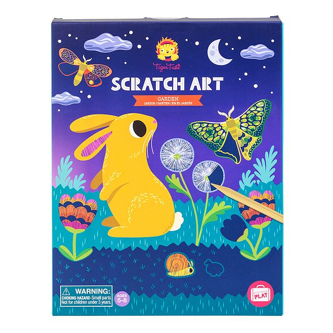 Tiger Tribe Scratch Art - Magical Garden Adventure, Vibrant Colors, Wooden Tool, 5 Years, 20.5x3x23.5 cm - Image 2