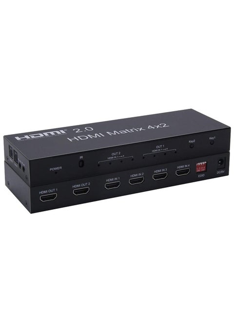 4K HDMI 2.0 Matrix 4X2 HDMI 4X2 Matrix Switcher with Audio HDMI 2X2 Matrix HDMI Matrix Switcher 4 in 2 Splitter 4K 60HZ HDCP 2.2 (HDMI 2.0 Matrix 4X2)