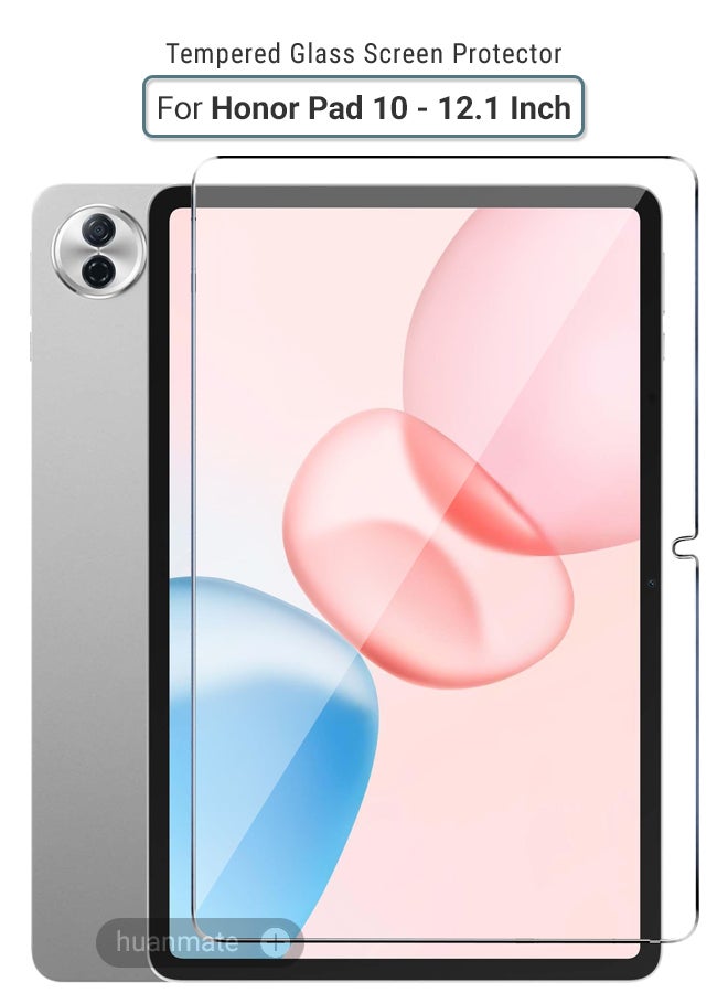huanmate Honor Pad 10 12.1 Inch Tempered Glass Screen Protector – High Transparency, Delicate Touch, Anti-Explosion, Smooth Arc Edges, Easy Installation, Screen Protector for Honor Pad 10 12.1 Inch - Image 1