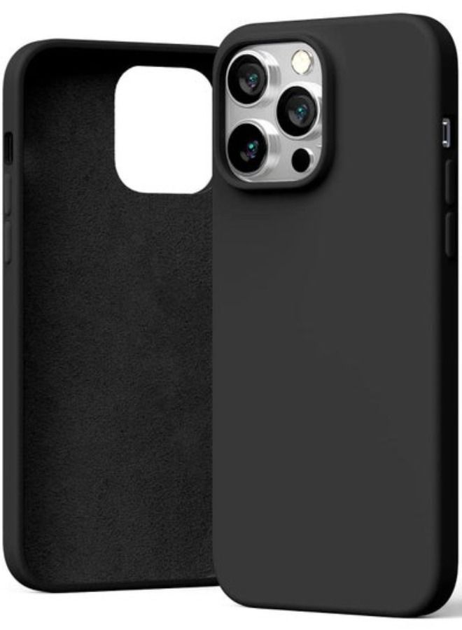 ACLIX Silicone Case for iPhone 14 Pro Max 6.7-inch, Silky-Soft Touch Full-Body Protective Phone Case, Shockproof Cover with Microfiber Lining (Black) - Image 1