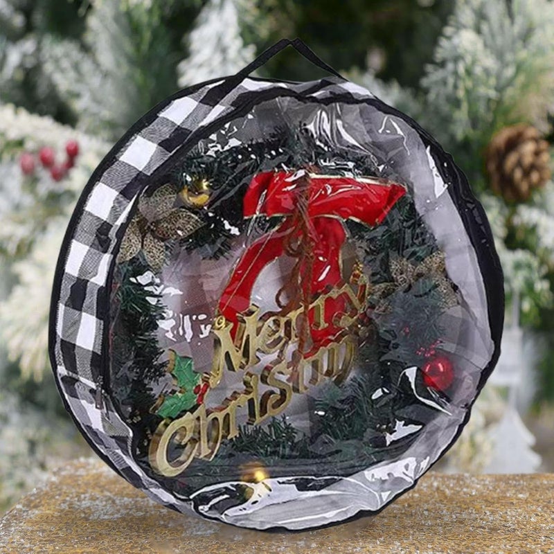 Wreath Storage Bag Waterproof Portable Zipper Closure Xmas Wreath Container - Image 4