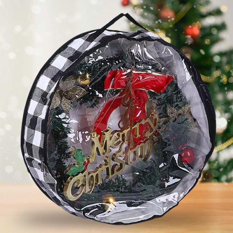 Wreath Storage Bag Waterproof Portable Zipper Closure Xmas Wreath Container - Image 2