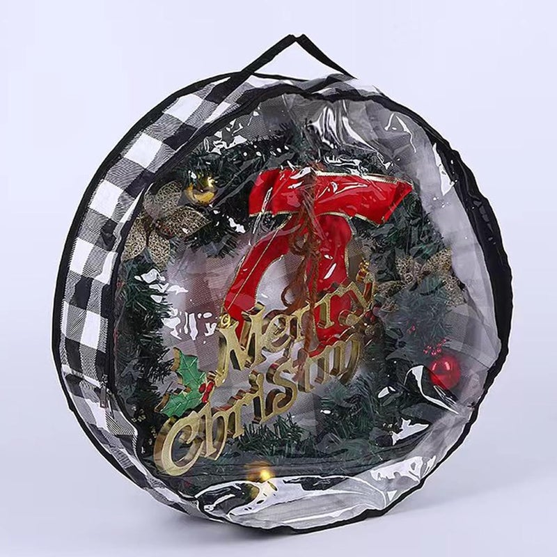 Wreath Storage Bag Waterproof Portable Zipper Closure Xmas Wreath Container - Image 5