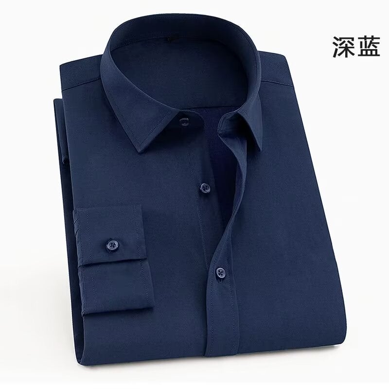 8Xl White Long Sleeve Shirt Extras Large Size Men'S Business Dress Ironing Free Solid Color Loose Shirt - Image 1