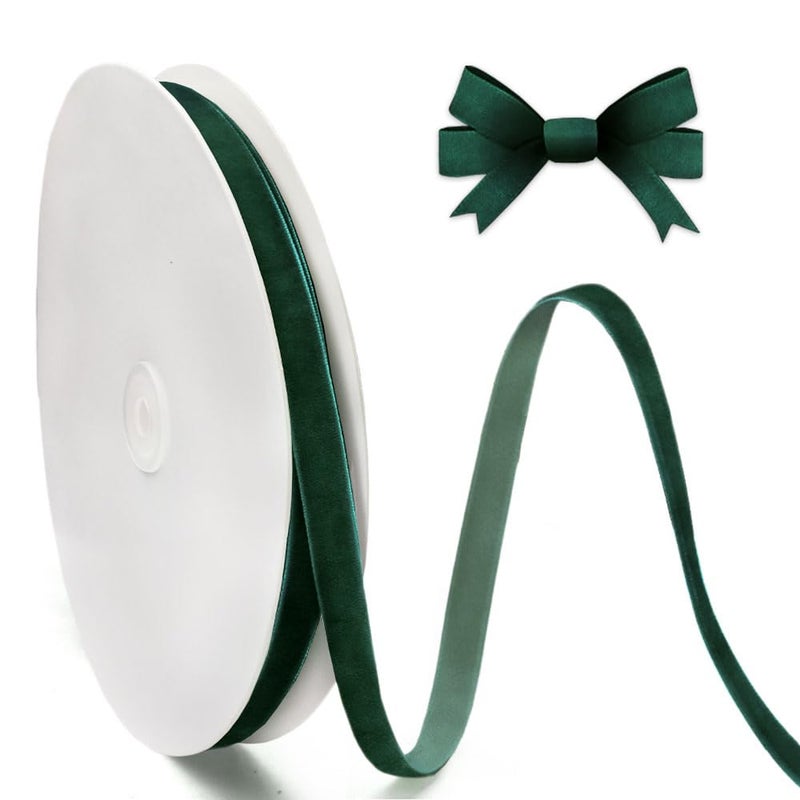 Hying Christmas Deep Green Ribbons for Crafting 38 25 Yards Craft Ribbon Winter Holiday Green Velvet Ribbons for Gift Wrapping DIY Handmade Ornaments Supplies - Image 2