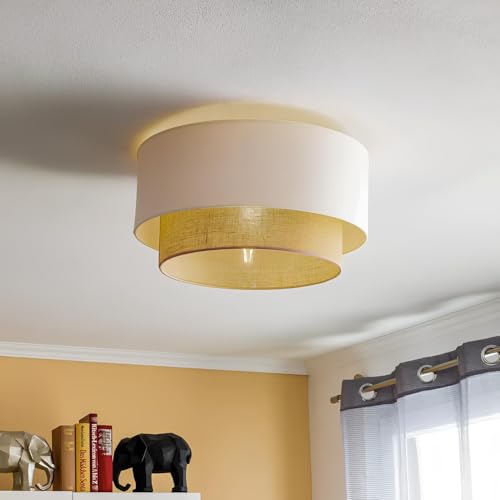 AKWAY Jute Ceiling Light | Handcrafted Jute Lamp for Living Room Décor | Stylish Hanging Pendant Light for Bedroom, Dining Area or Home Décor | Natural & Minimalist Lighting Design (12"D x 8"H) - Kala - Image 1
