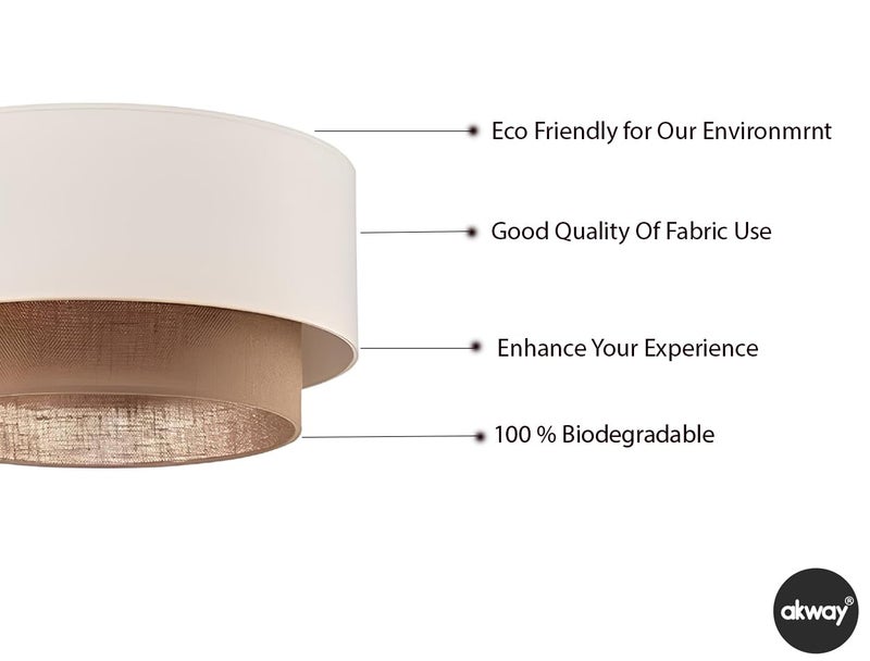 AKWAY Jute Ceiling Light | Handcrafted Jute Lamp for Living Room Décor | Stylish Hanging Pendant Light for Bedroom, Dining Area or Home Décor | Natural & Minimalist Lighting Design (12"D x 8"H) - Kala - Image 5