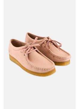 clarks Women Standard Wallabee Lace Up Casual Shoes, Blush Pink  - Image 1