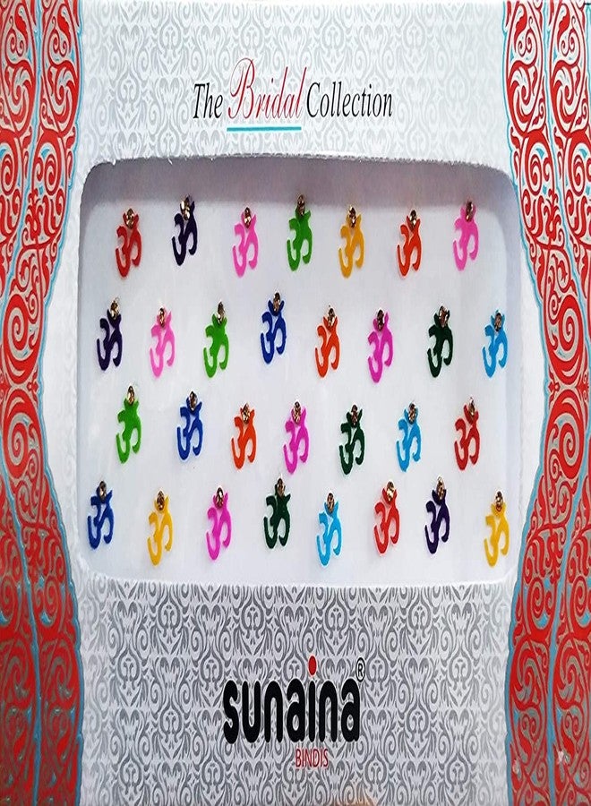 Sunaina Bridal Collection Multicolour Traditional Om Bindis for Women (size-2) [IN-SBCMO102] - Image 1