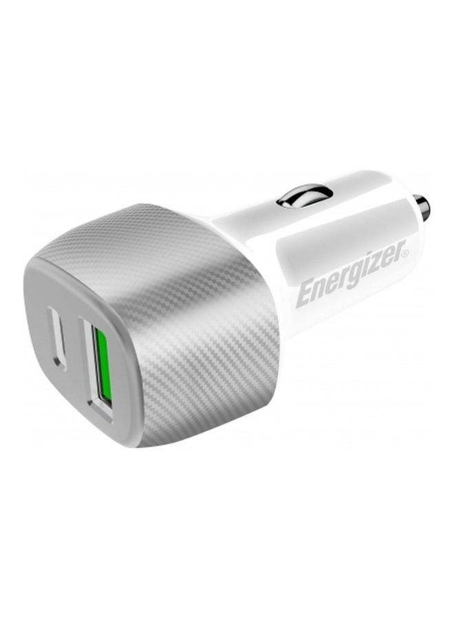 Energizer Ultimate 38W Power Delivery And Quick Charge Car Charger, 20W Power Delivery For Iphones And 18W Quick Charge For Samsung And Other Android Devices Silver - Image 1