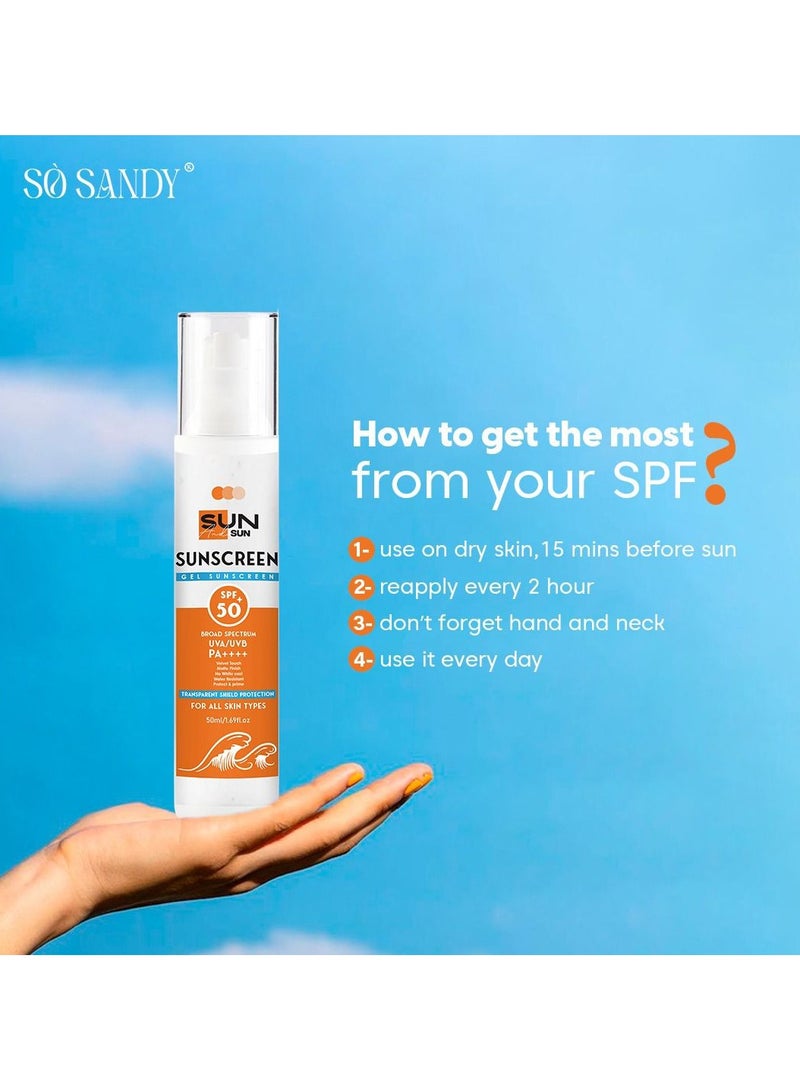 So Sandy Sun & Sun - Sunscreen Gel SPF 50+ The first sunscreen with certified UVA/UVB / "PA++++" protection from So Sandy - Image 4