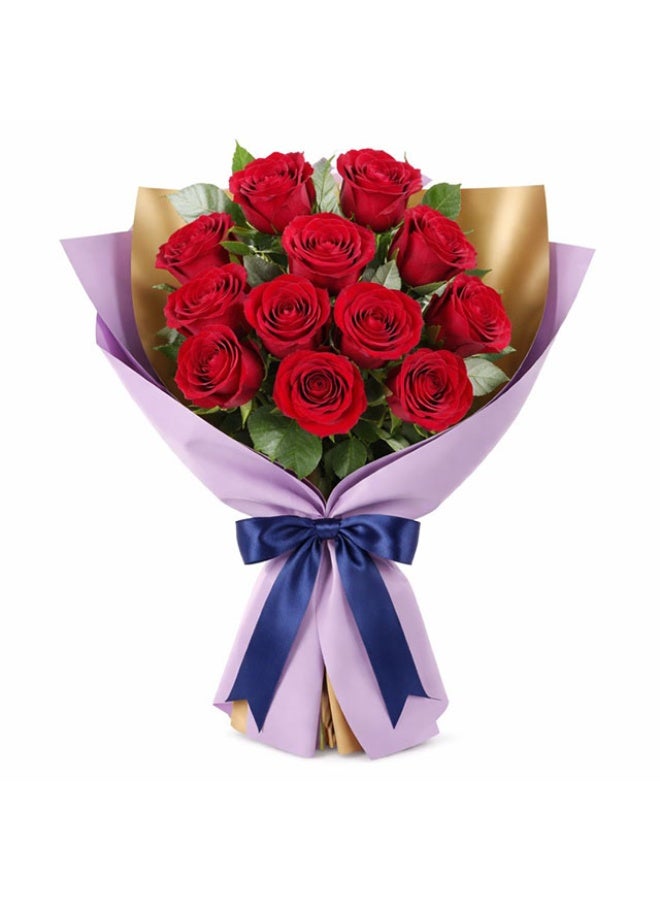 Vibrant Red Roses, 50cm - 12 Stems, Kenya