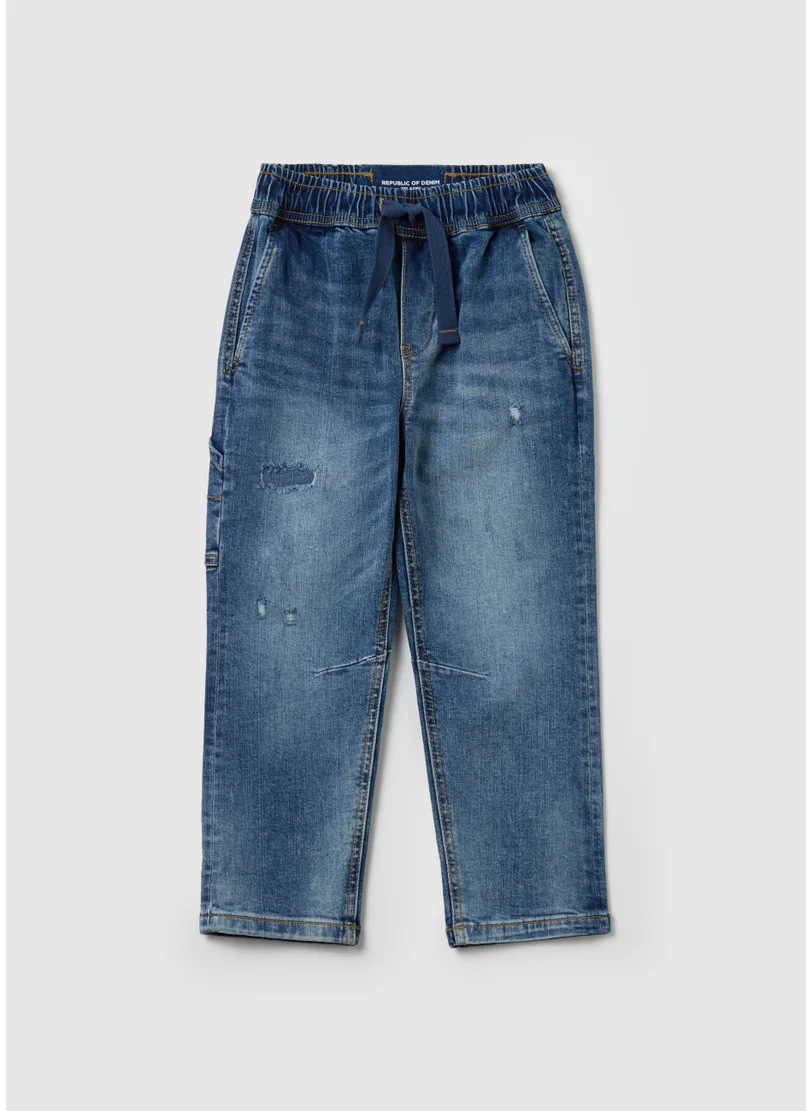 Ovs Denim joggers with drawstring