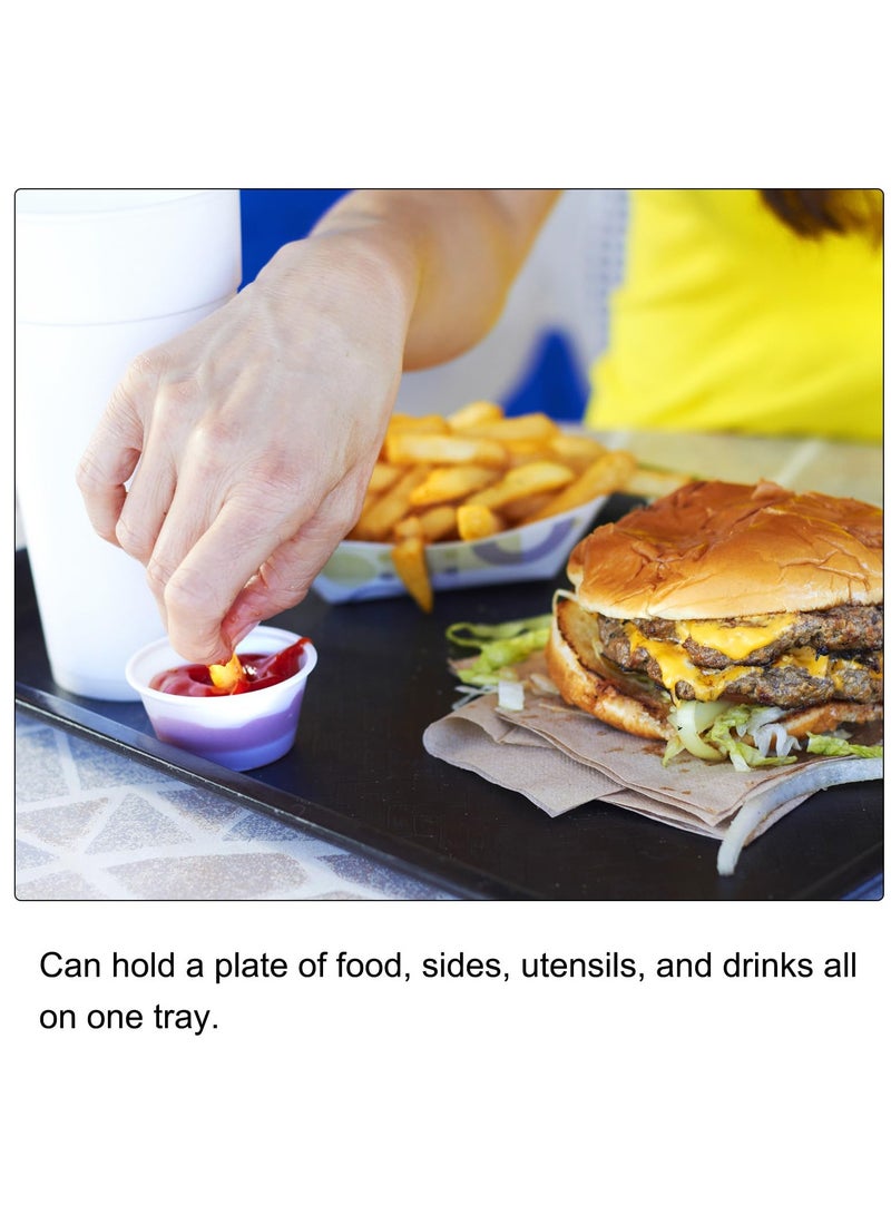 دايتويز صواني طعام سريعة بلاستيكية، صواني طعام كافتيريا ملونة بكميات كبيرة، صواني تقديم مستطيلة، مطعم، صواني وجبات غداء، حفلات مدرسية، مطبخ، مقهى، شواء، تناول الطعام - Image 4