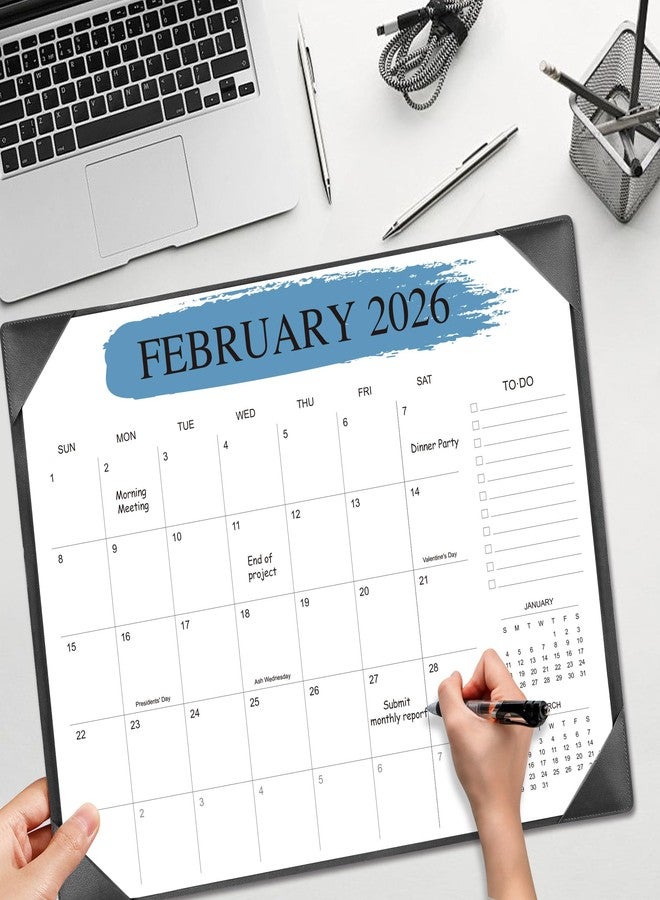 تقويم مكتبي كبير مع وسادة واقية، 22 × 17 بوصة، 18 شهرًا من يوليو 2025 إلى ديسمبر 2026 (أسود) - Image 4