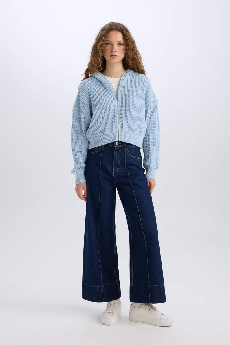 DeFacto Regular Fit Hooded Knitwear Cardigan - Image 2