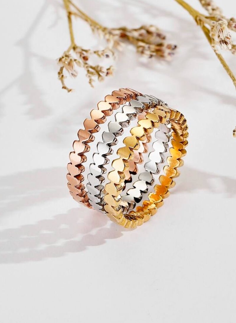 Jewelry 4You 3Pcs Of Elegant Stainless Steel Ring For Women Size 7 - Image 1