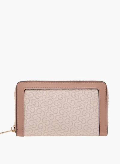 Celeste Women's Monogram Print Wallet with Zip Closure