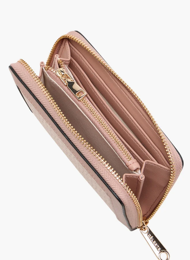 Celeste Women's Monogram Print Wallet with Zip Closure