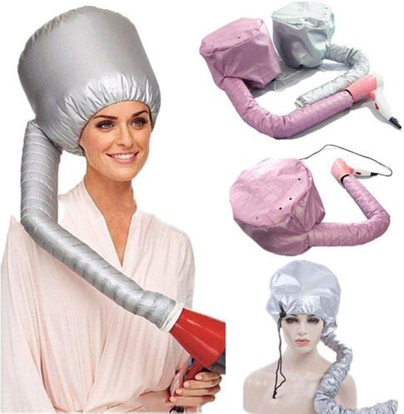 Hair Dryer Cap Soft Hair Dryer Cap with Diffuser Connector for Dryer Dryer Silver Hot Oil Treatment Aid for Home Salon - Image 2