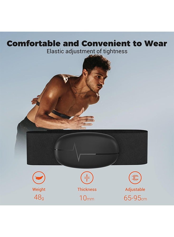 general Heart Rate Monitor Chest Strap H6M, Bluetooth ANT+ Heart Rate Monitor Chest Sensor with 400H Battery, HRM Works with Strava/Wahoo Fitness/Polar Beat/Peloton/Zwift/DDP Yoga App - Image 3