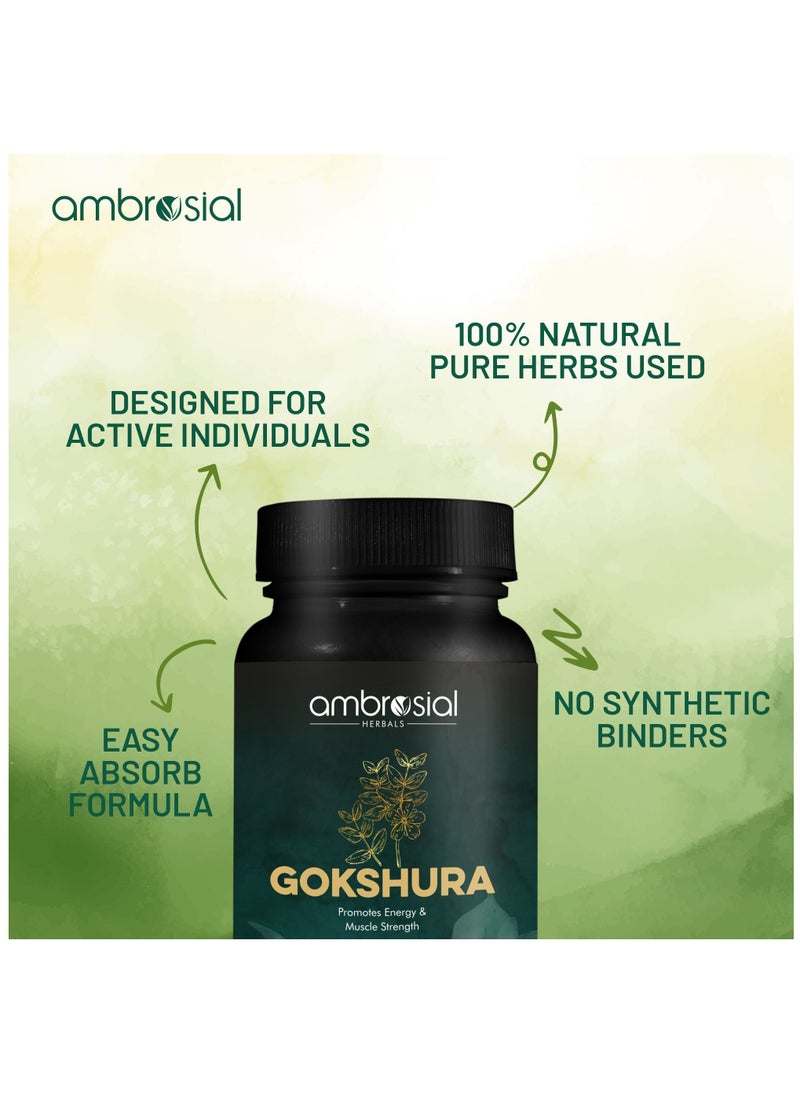 ambrosial - Gokshura Tribulus Terrestris High Strength 500 Mg Per Capsule Herbal Supplement For Energy And Immunity 60 Capsules - Image 1