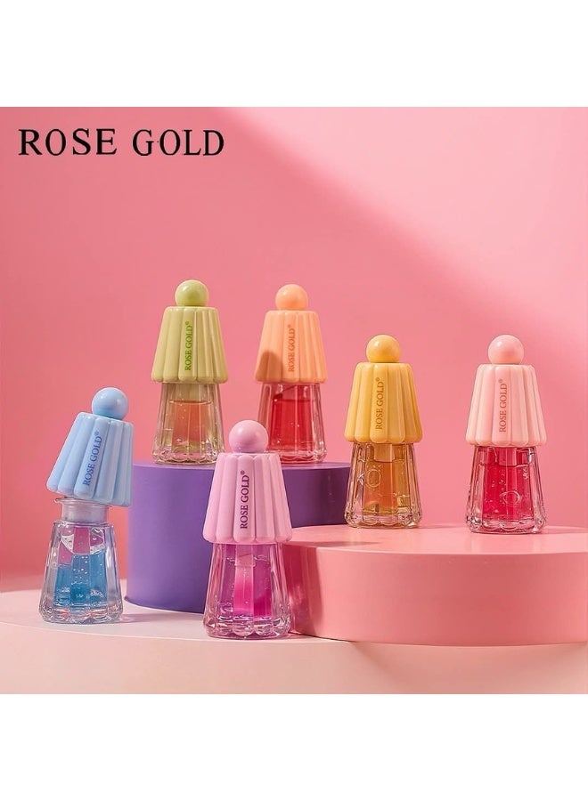 ROSE GOLD Lip Oil Moisturizing and Nourishing Lip Treatment for Dry, Chapped, and Sensitive Lips, Provides Natural Glossy Finish, Lightweight Non-Sticky Formula with Paraffinum Liquidum, Ethylhexyl Palmitate, Silica Dimethyl Silylate, Available in Pastel Colors Including Pink, Orange, Purple, Blue, Green, Yellow, Crystal Clear 6ml Bottle, Ideal for Daily Use Alone or Over Lipstick, Hydrates, Nourishes, Adds Healthy Shine, Plumps and Smooths Lips, Travel-Friendly, Premium Cosmetic Lip Care Product - Image 5