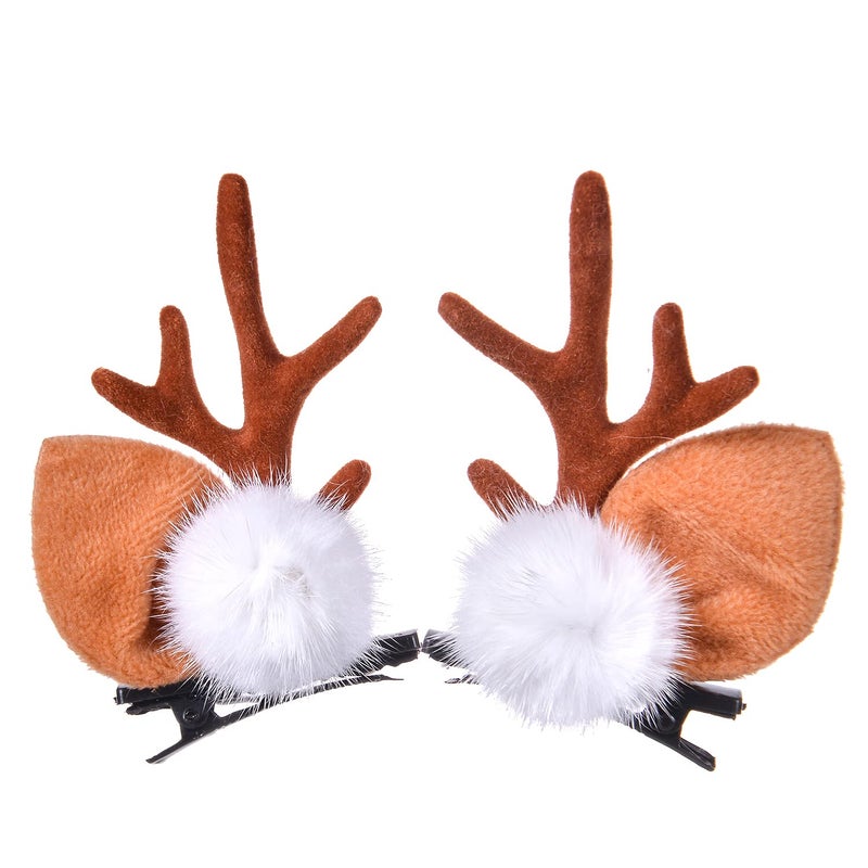 LATEEFAH Christmas Reindeer Antlers Headband Hairpins Hairbands Cute Reindeer Christmas Hair Clips Girls Beauty Headdresses Pine Cone Hair Accessories