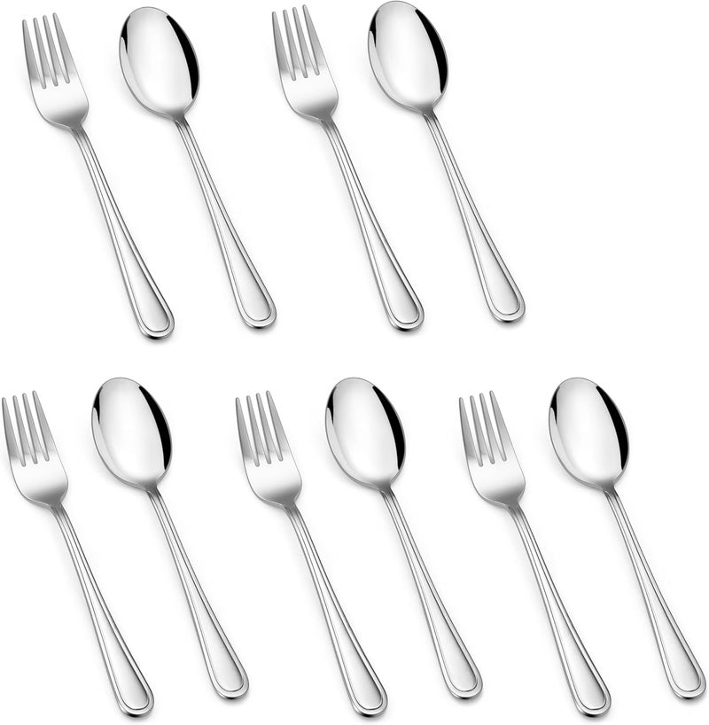 HaWare Toddler Utensils 10Piece Stainless Steel Toddler Silverware Sets Includes Spoons and Forks Foodgrade Children and Kids Eating Utensils for Self Feeding Safety  NonToxic Dishwasher Safe - Image 1