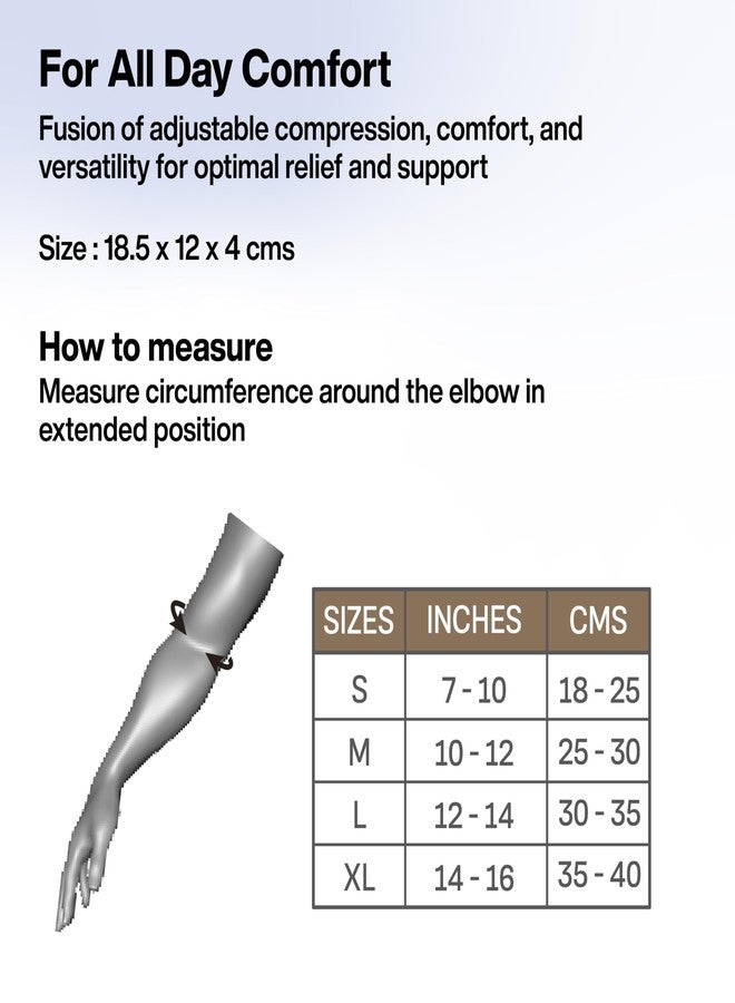 FOVERA Elbow Support Brace with Strap - Adjustable Compression Elbow Binder for Tennis Elbow, Golfer's Elbow, and Tendonitis Relief - Comfortable Arm Sleeve for Sports and Recovery (Size - XL, 1 Unit) - Image 4