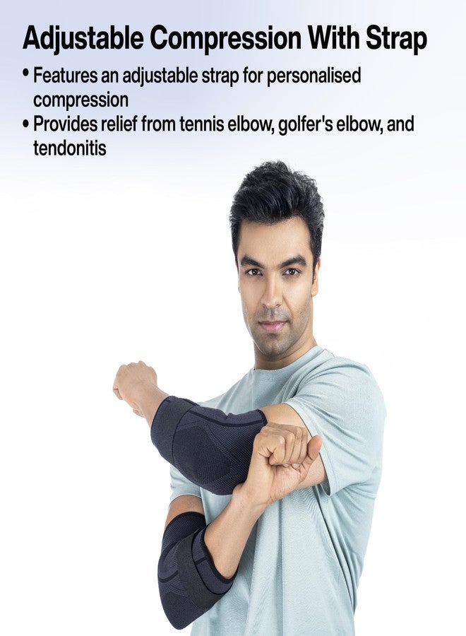 FOVERA Elbow Support Brace with Strap - Adjustable Compression Elbow Binder for Tennis Elbow, Golfer's Elbow, and Tendonitis Relief - Comfortable Arm Sleeve for Sports and Recovery (Size - XL, 1 Unit) - Image 5
